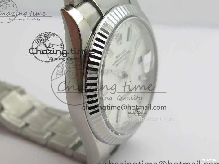Fluted Best 1:1 Oyster On Dial Silver Bezel SS 41mm 126334 Bracelet Edition A3235 DateJust Noob 0214